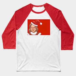 woman wearing red hat on Christmas Day Baseball T-Shirt